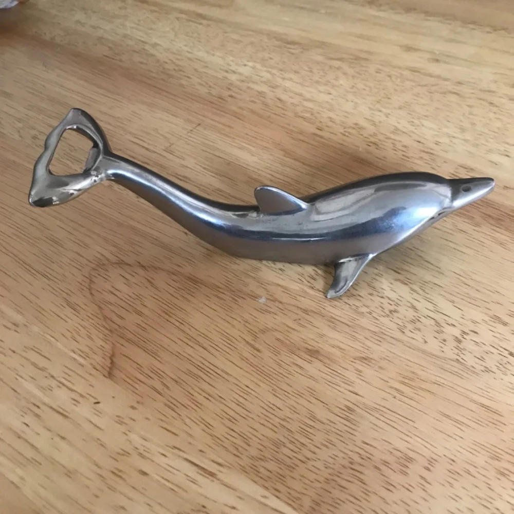 Vintage Chrome Dolphin Shaped Bottle Opener